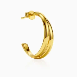 Golden Tubular Hoop Earrings