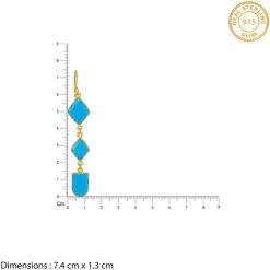 Golden Turquoise Drift Dangler Earrings