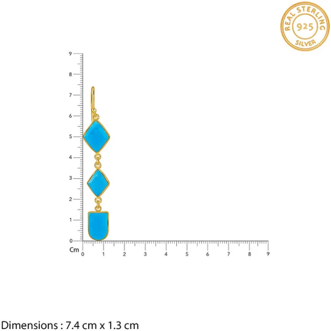 Golden Turquoise Drift Dangler Earrings