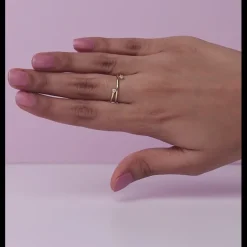 Golden Twist & Turn Zircon Ring