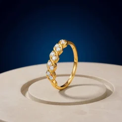 Golden Twisted Sparkle Ring (Size 12)