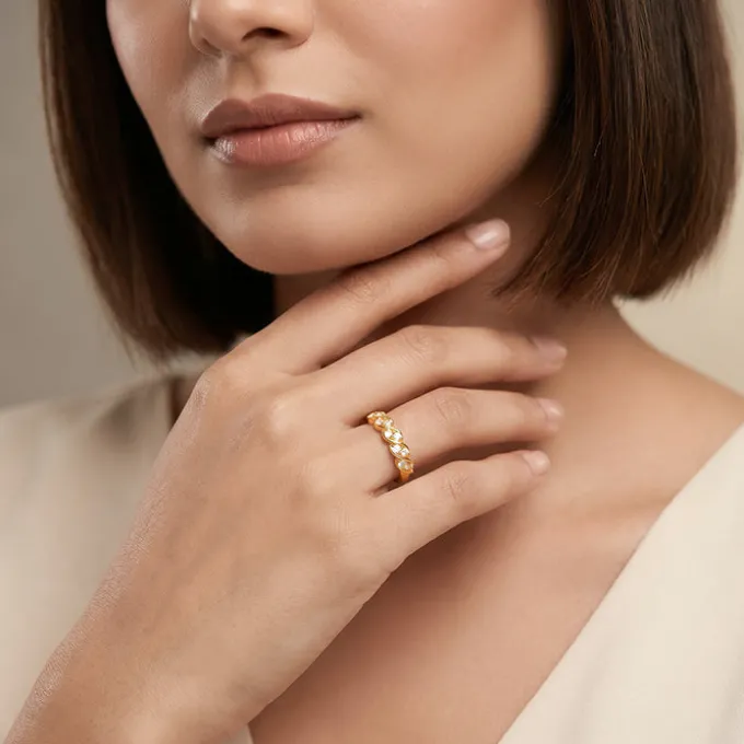 Golden Twisted Sparkle Ring (Size 12)