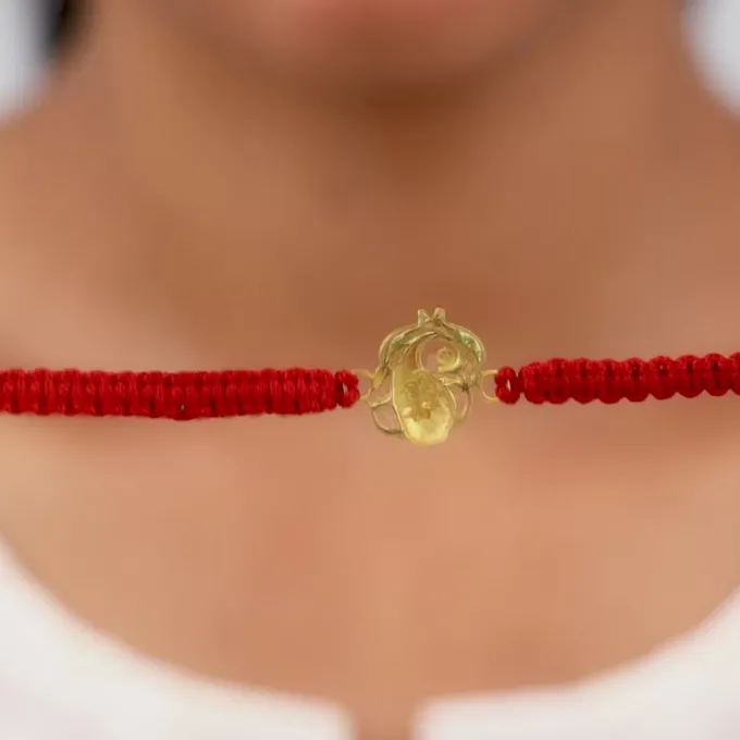 Golden Veera Ganapati Rakhi
