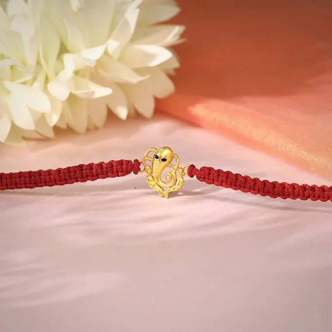 Golden Veera Ganapati Rakhi