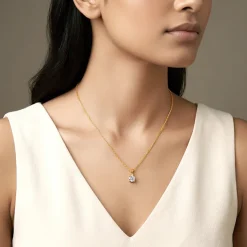 Golden Velvet Radiance Pendant with Link Chain