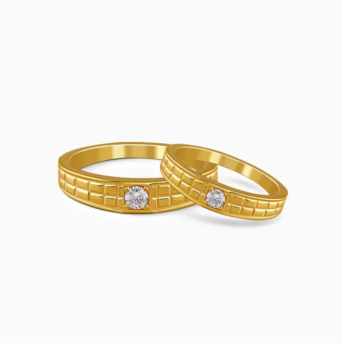 Golden Vintage Love Couple Rings