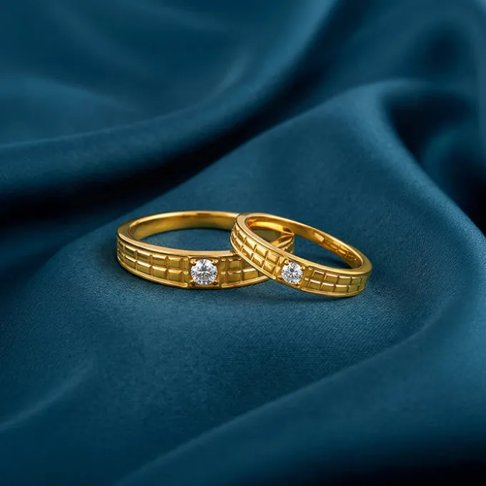 Golden Vintage Love Couple Rings