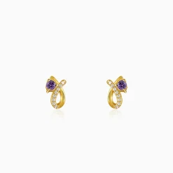 Golden Violet Whimsy Earrings