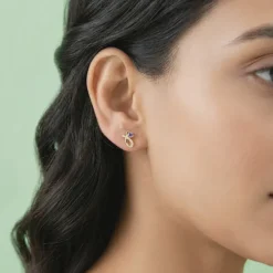 Golden Violet Whimsy Earrings