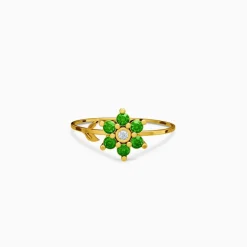 Golden Viridia Blossom Ring (Size 12)