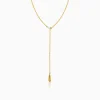 Golden Waterfall Lariat Necklace