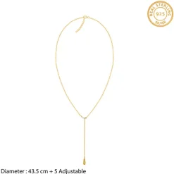 Golden Waterfall Lariat Necklace