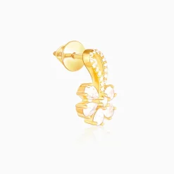 Golden White Floral Damsel Earrings