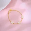 Golden White Flower Kids Bracelet (0 - 2 years)
