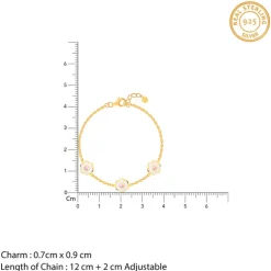 Golden White Flower Kids Bracelet (0 - 2 years)