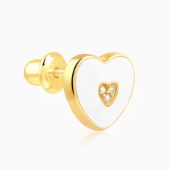 Golden White Heartie Kids Studs