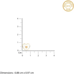 Golden White Heartie Kids Studs