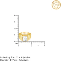 Golden Zircon Glory Ring For Him