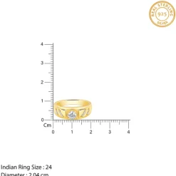 Golden Zircon Ornate Ring For Him
