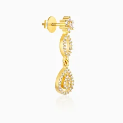 Golden Zircon Shine Elegant Earrings