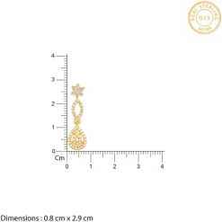 Golden Zircon Shine Elegant Earrings