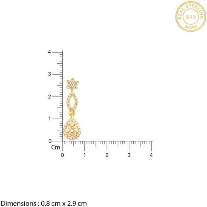 Golden Zircon Shine Elegant Earrings
