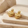 Heart Drop Energy Gold Plated Drops Earrings