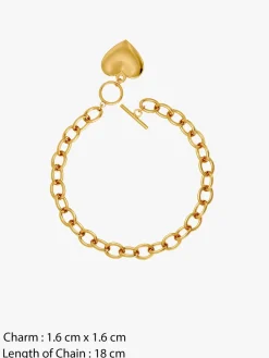 Heart Drop Gold Plated Bracelet