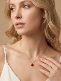 Heart Flick Gold Plated Pendant with Link Chain
