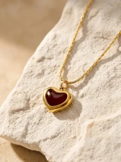 Heart Flick Gold Plated Pendant with Link Chain