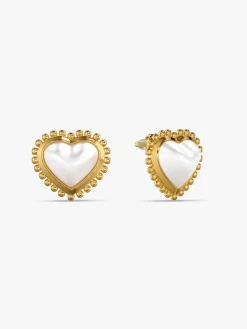 Heart Frame Gold Plated Studs