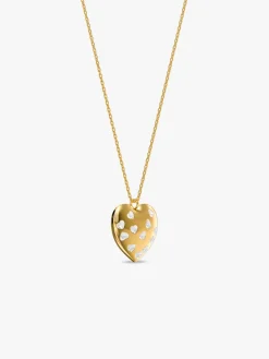 Heart Lock Gold Plated Pendant With Link Chain