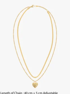 Heart On Lock Gold Plated Necklace