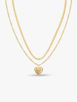 Heart On Lock Gold Plated Necklace