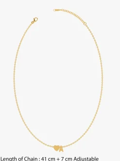 Heart Snap Detail Gold Plated Necklace