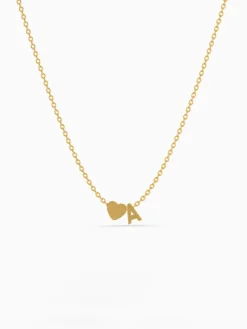 Heart Snap Detail Gold Plated Necklace