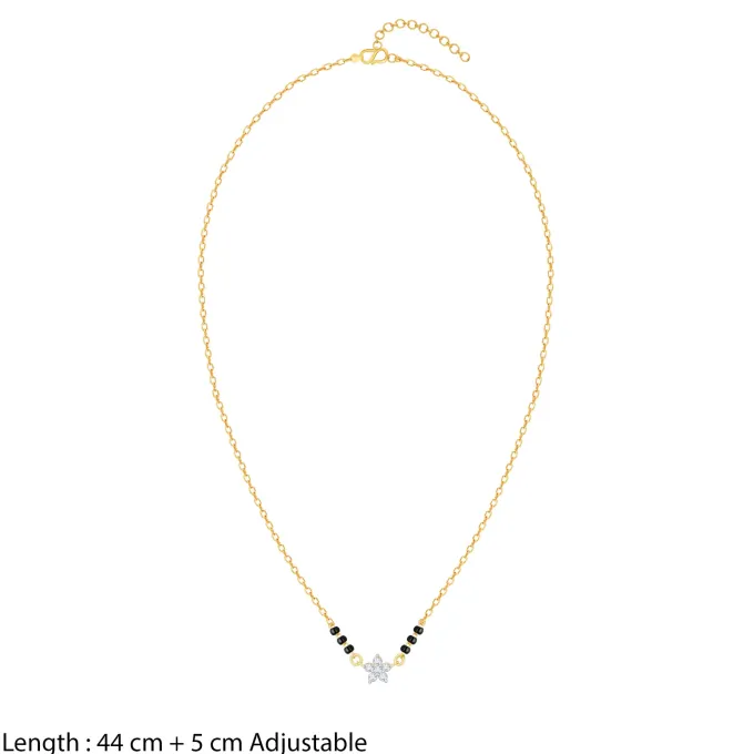 18k Gold Floral Flare Diamond Mangalsutra