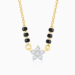 18k Gold Floral Flare Diamond Mangalsutra