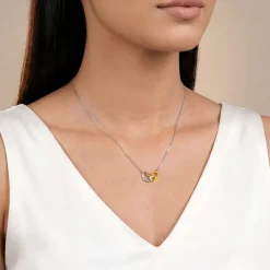 Kriti Sanon Dual Tone Dual Bond Silver Necklace