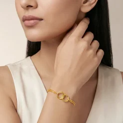 Kriti Sanon Golden Forever Link Heart Bracelet