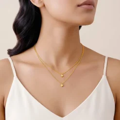 Kriti Sanon Golden Gilded Petal Layered Necklace