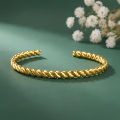 Kriti Sanon Golden Helix Twist Cuff Bracelet