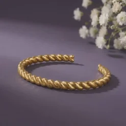 Kriti Sanon Golden Helix Twist Cuff Bracelet