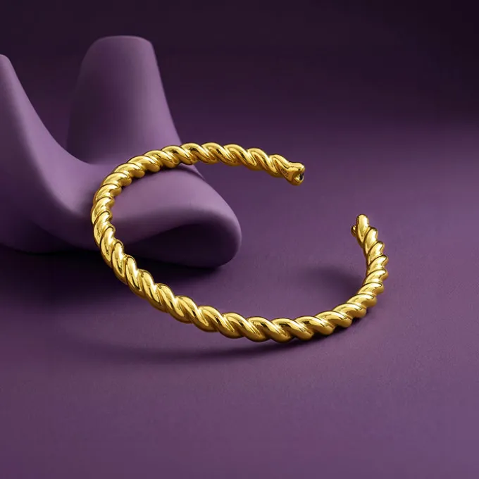 Kriti Sanon Golden Helix Twist Cuff Bracelet