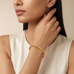 Kriti Sanon Golden Helix Twist Cuff Bracelet