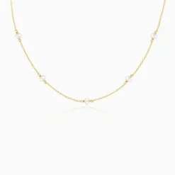 Kriti Sanon Golden Minimal Pearl Necklace