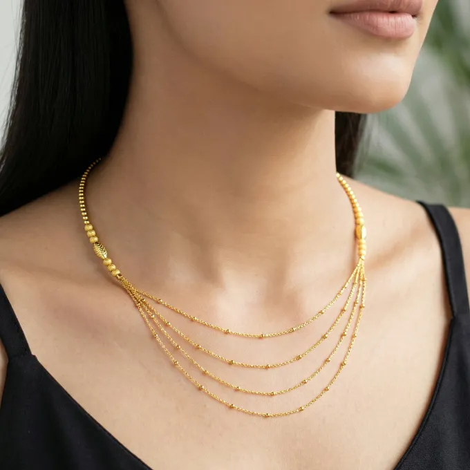 Kriti Sanon Golden Treasure Layered Necklace