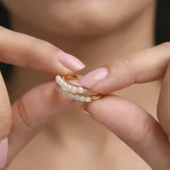 Kriti Sanon Golden Whoopi Pearl Ring (Size 12)