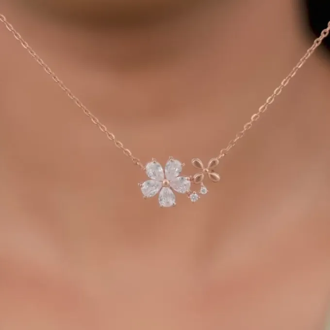 Kriti Sanon Rose Gold Flora Drape Necklace