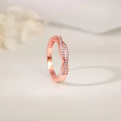 Kriti Sanon Rose Gold Sparkling Spiral Ring